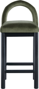 Conrad - Velvet Counter Stool With Black Legs