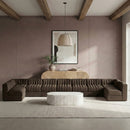 Rummi - Armless Velvet Performance Fabric Upholstered 9 Piece Modular Sectional