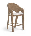 Seacrest - Olefin Water Resistant Fabric And Wicker Outdoor Patio Bar Stool