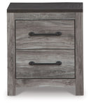 Bronyan - Two Drawer Night Stand - Dark Gray