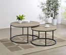 Lainey - 2 Piece Round Faux Marble Nesting Coffee Table