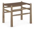 Santos - Faux Leather Upholstered Bench - Walnut Frame
