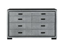 Isabella - 5 Piece King Bedroom Set (King Bed With LED, TV Lift, Bluetooth Speaker And Firpeplace Crystal) - Gray