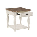 Florian - End Table - Oak & Antique White