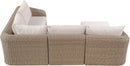 Seacrest - Olefin Water Resistant Fabric And Wicker 5 Piece Outdoor Patio Modular Sectional