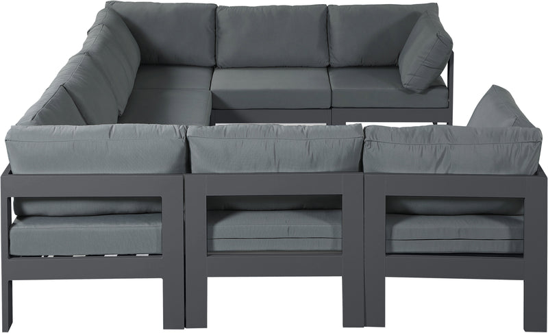 Nizuc - Outdoor Patio 8 Piece Modular Sectional With Gray Frame