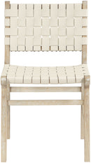 Entwine - Vegan Leather Upholstered Dining Chair - Painted Natural