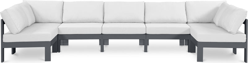 Nizuc - Outdoor Patio 7 Piece Modular Sectional With Gray Frame
