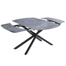 Hester - Ceramic Top Dining Table - Gray & Black