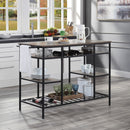 Lona - Kitchen Island - Rustic Oak & Black