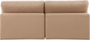 Comfy - Faux Leather Modular Armless Sofa 2 Pieces - Light Brown