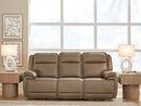 Glencroft - Power Reclining Sofa With Adjustable Headrest - Sahara