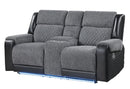 U5914 - 3 Piece Living Room Set (Reclining Sofa / Console Reclining Loveseat / Recliner) - Gray / Black