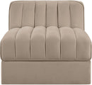 Rummi - Velvet Performance Fabric Upholstered Modular Armless Chair