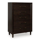 Mallenette - Five Drawer Chest - Merlot
