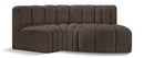 Arc - Boucle Fabric 3 Piece Modular L-Shaped Sofa