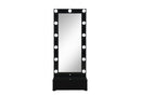 Ella - Narrow Tall Mirror With Drawer And Speakers - Black