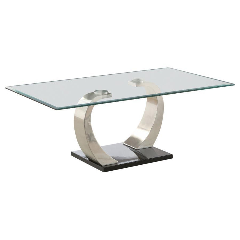 Pruitt - Glass Top Metal Base Table