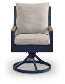 East Beach - Swivel Chair With Cushion (Set of 2) - Blue