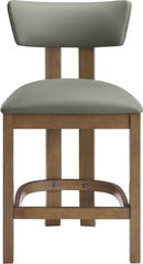 Lavrin - Vegan Leather Upholstered Counter Stool (Set of 2) - Walnut Base