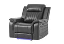 U8879 - Power Recliner With LED - Charcoal