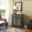 Glancio - Console Cabinet - Antique Oak & Teal
