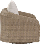 Seacrest - Olefin Water Resistant Fabric And Wicker Outdoor Patio Swivel Chair