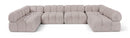 Orin - U-Shaped Velvet 6 Piece Modular Sectional