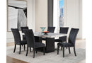 D02 - 7 Piece Dining Room Set (Dining Table And 6 Dining Chairs) - Black