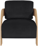 Cedra - Velvet Performance Fabric Upholstered Accent Chair - Natural Frame