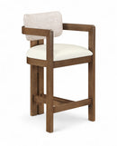 Ravina - Upholstered Counter Stool With Stained Brown Base