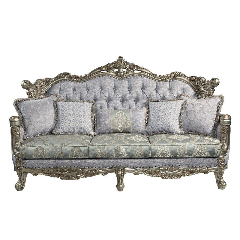 Miliani - Sofa With 5 Pillows - Fabric & Antique Bronze
