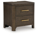 Radkin - Two Drawer Night Stand - Burnished Brown