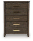 Radkin - Five Drawer Chest - Burnished Brown