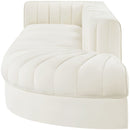 Rummi - Velvet Performance Fabric Upholstered 4 Piece Modular Sectional With Reverse Corner Chair