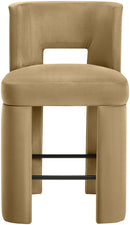 Zuno - Velvet Performance Fabric Upholstered Counter Stool (Set of 2)