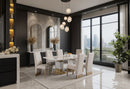D12 - 9 Piece Dining Room Set (Dining Table And 8 Dining Chair) - Natural
