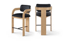 Cedra - Velvet Performance Fabric Upholstered Counter Stool - Natural Frame