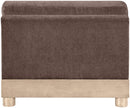 Turin - Chenille Fabric Upholstered Modular Armless Chair - Natural Base