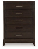 Neymorton - Five Drawer Chest - Dark Grayish Brown