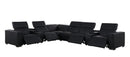 1208 - 8 Piece L Shaped Leather Sectional With 4 Power Recliners & Power Headrests