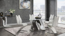 D4127 - Dining Table - Dark Gray / Silver