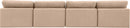 Comfy - Velvet Modular Armless Sofa 4 Seats
