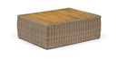 Seacrest - Teak Wood And Wicker Outdoor Patio Coffee Table