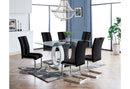 D1628 - 7 Piece Dining Room Set (Dining Table And 6 Dining Chairs) - Black