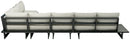Maldives - 5 Piece Water Resistant Outdoor Patio Modular Sectional With Gray Base