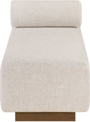 Zephyr - Linen Textured Fabric Upholstered Chaise - Painted Brown Walnut Base