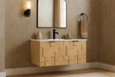 Leonardo - Engineered Stone And Solid Wood 24" Wall Mounted Bathroom Vanity