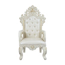 Adara - Arm Chair (Set of 2) - Pearl White Synthetic Leather & Antique White