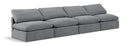 Indulge - Velvet 4 Seat Modular Armless Sofa